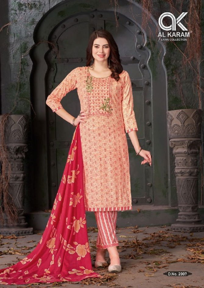 Al Karam Heritage 2 Embroidery Cotton Dress Material Wholesalers In Delhi
